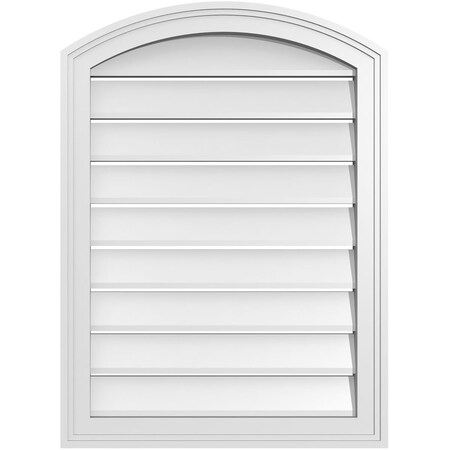Ekena Millwork Arch Top Surface Mount PVC Gable Vent: Non-Functional, w/2"W x 1-1/2"P Brickmould Frame, 22"W x 28"H GVPAR22X2802SN